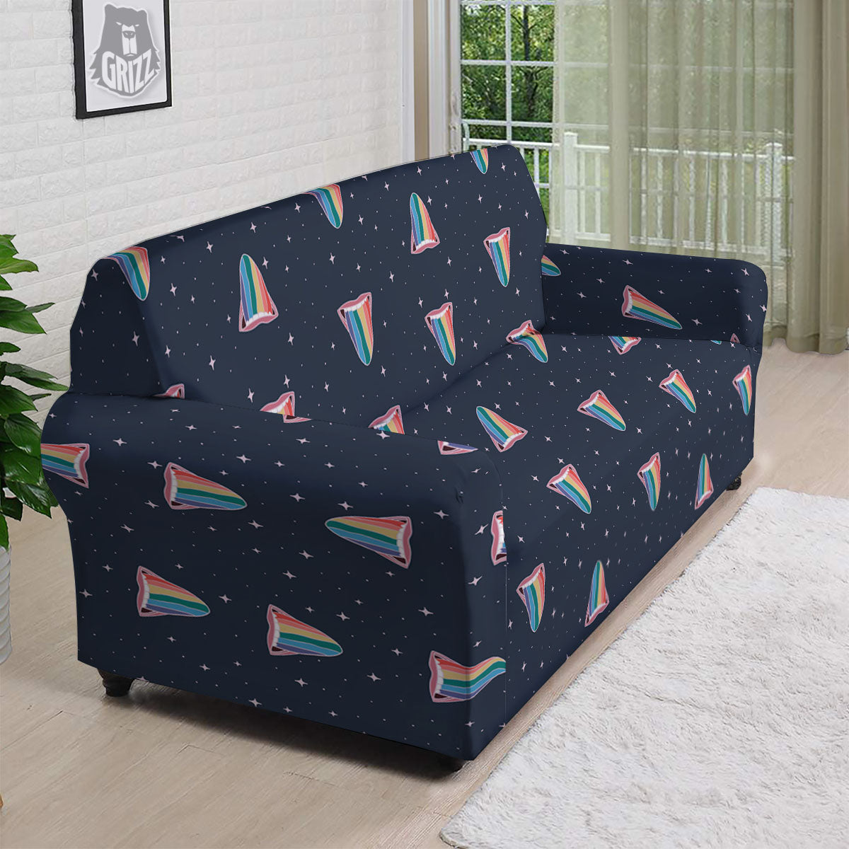 Tongue Gay Pride Print Pattern Sofa Cover-grizzshop