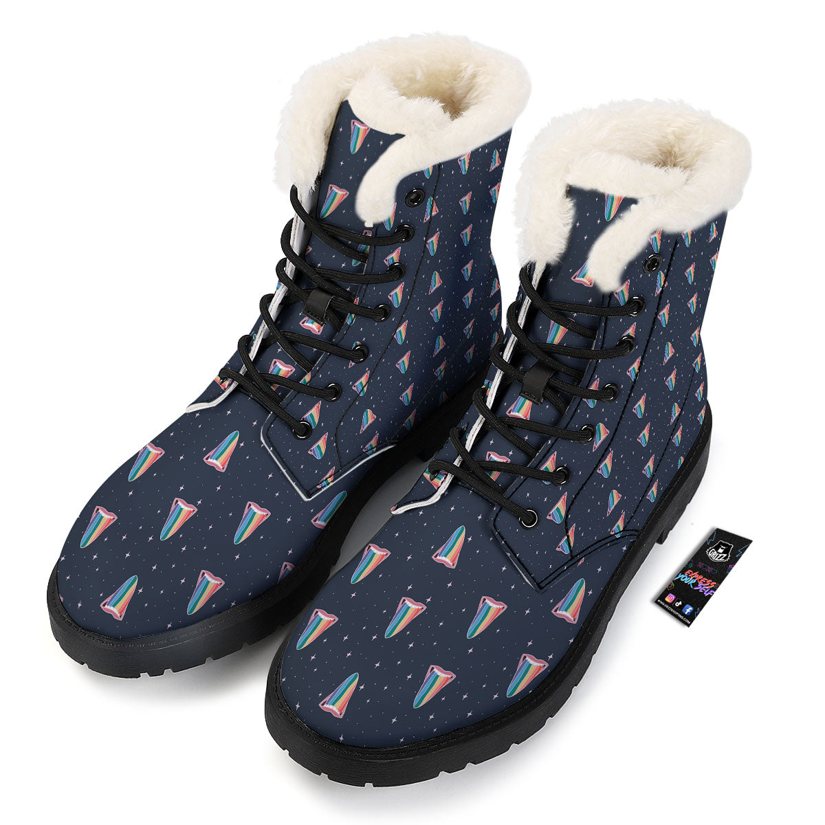 Tongue Gay Pride Print Pattern Winter Boots-grizzshop