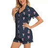 Tongue Gay Pride Print Pattern Women Silk Pajamas-grizzshop