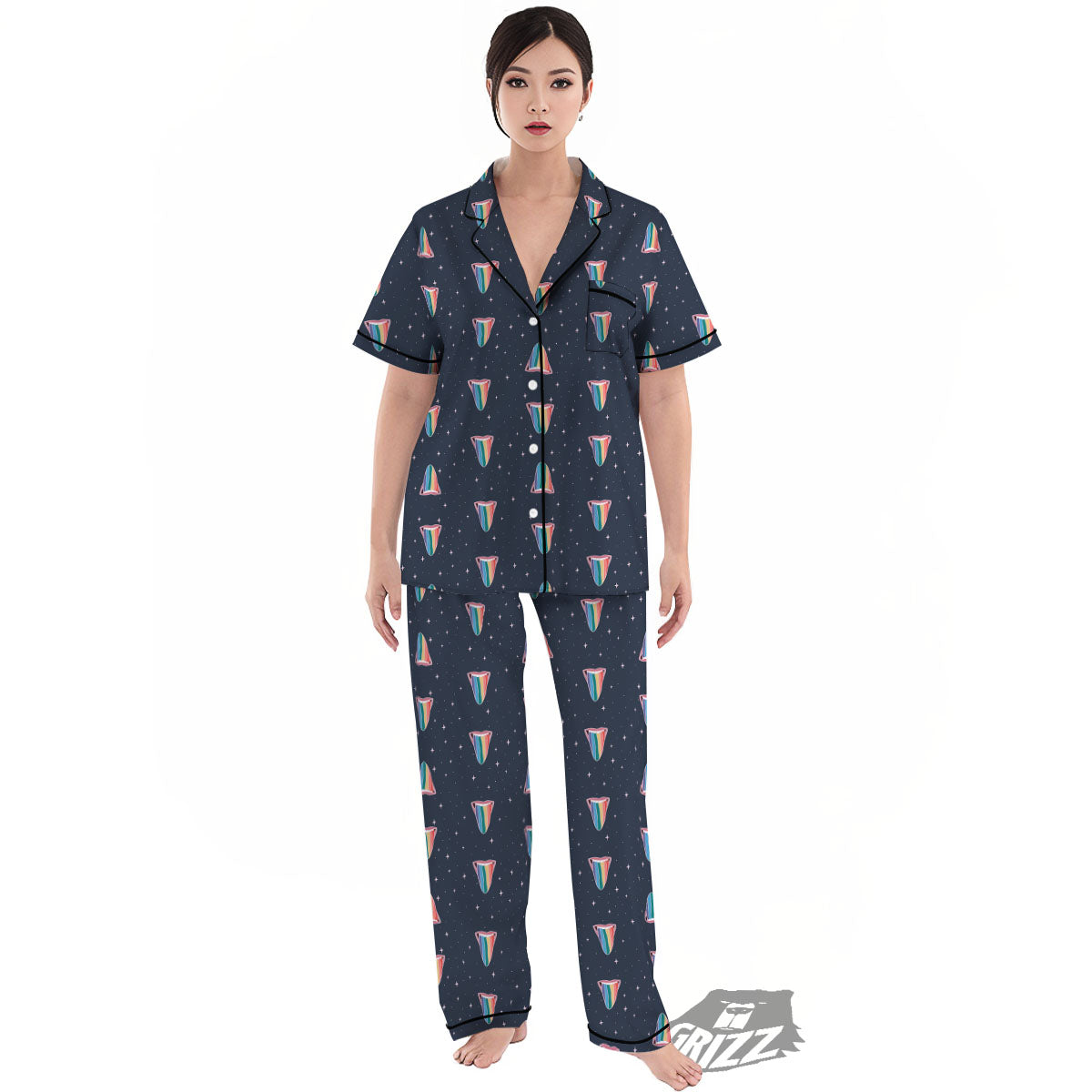 Tongue Gay Pride Print Pattern Women's Pajamas Set-grizzshop