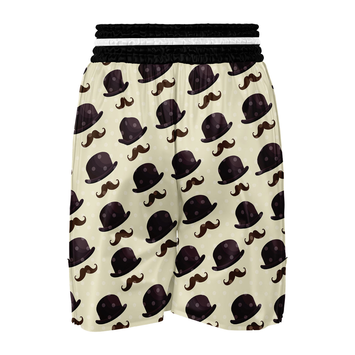 Top Hat Mustache Dot Print Pattern Boxing Shorts-grizzshop