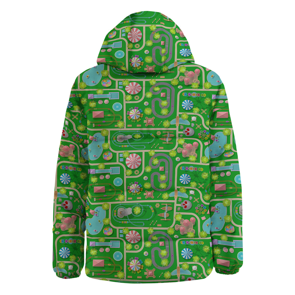 Top View Amusement Park Print Pattern Down Jacket-grizzshop