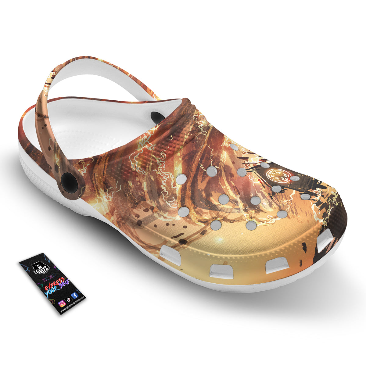 Tornado Destroy Watercolor Print Clog-grizzshop