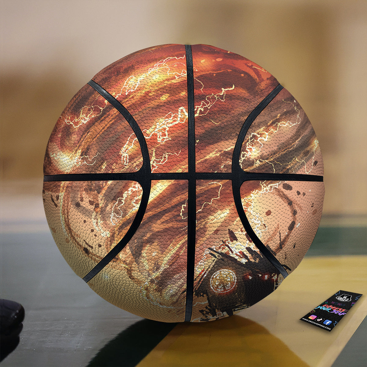 Tornado Destroy Watercolor Print Basketball