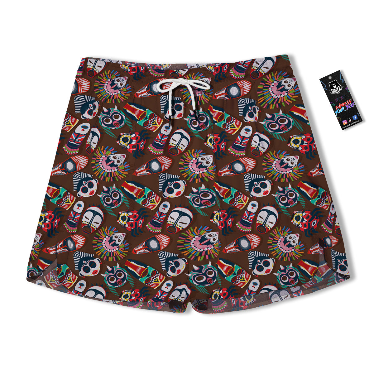 Totem And Mask African Print Pattern Men's Running Shorts – Grizzshopping