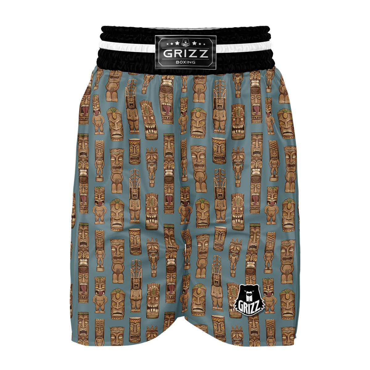 Totem Aztec Pattern Print Boxing Shorts-grizzshop