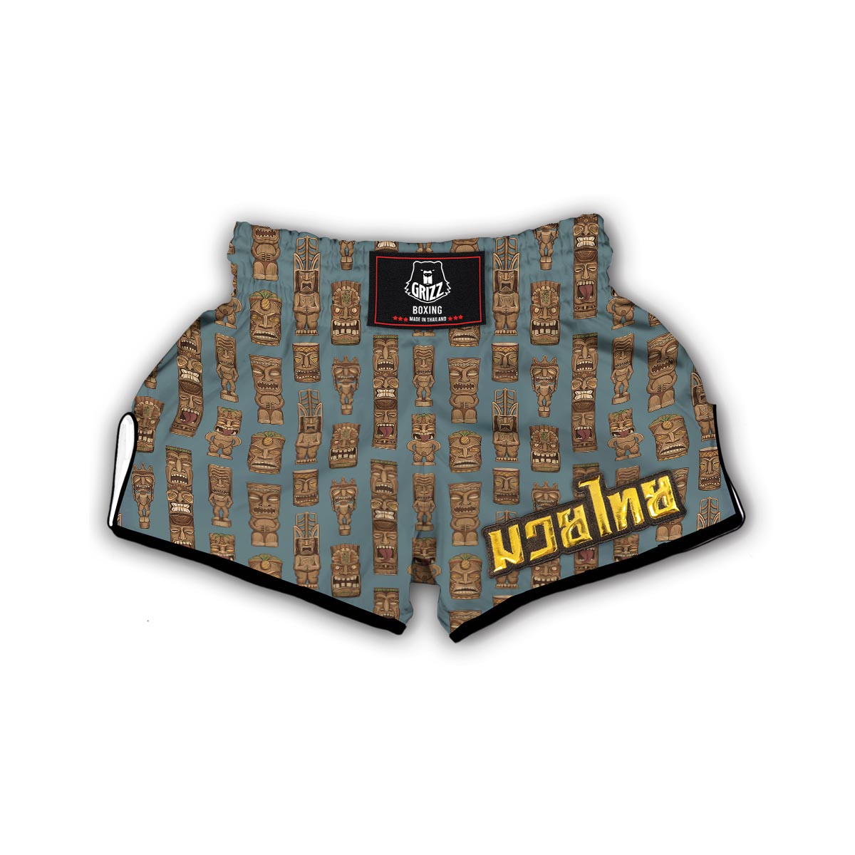 Totem Aztec Pattern Print Muay Thai Boxing Shorts-grizzshop