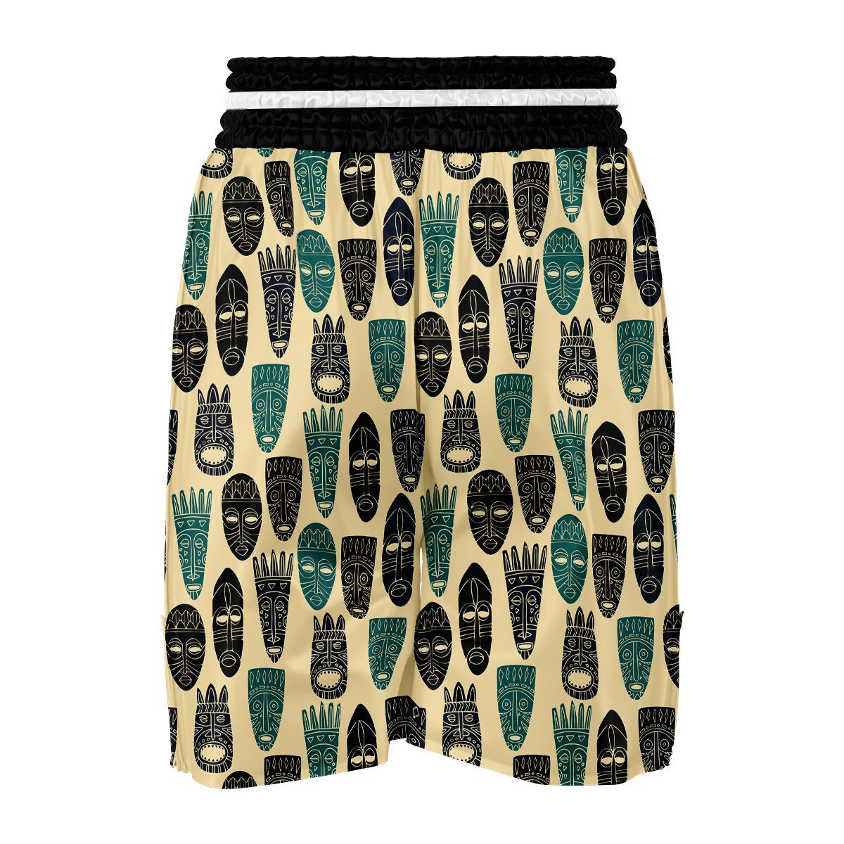 Totem Mask Print Pattern Boxing Shorts-grizzshop