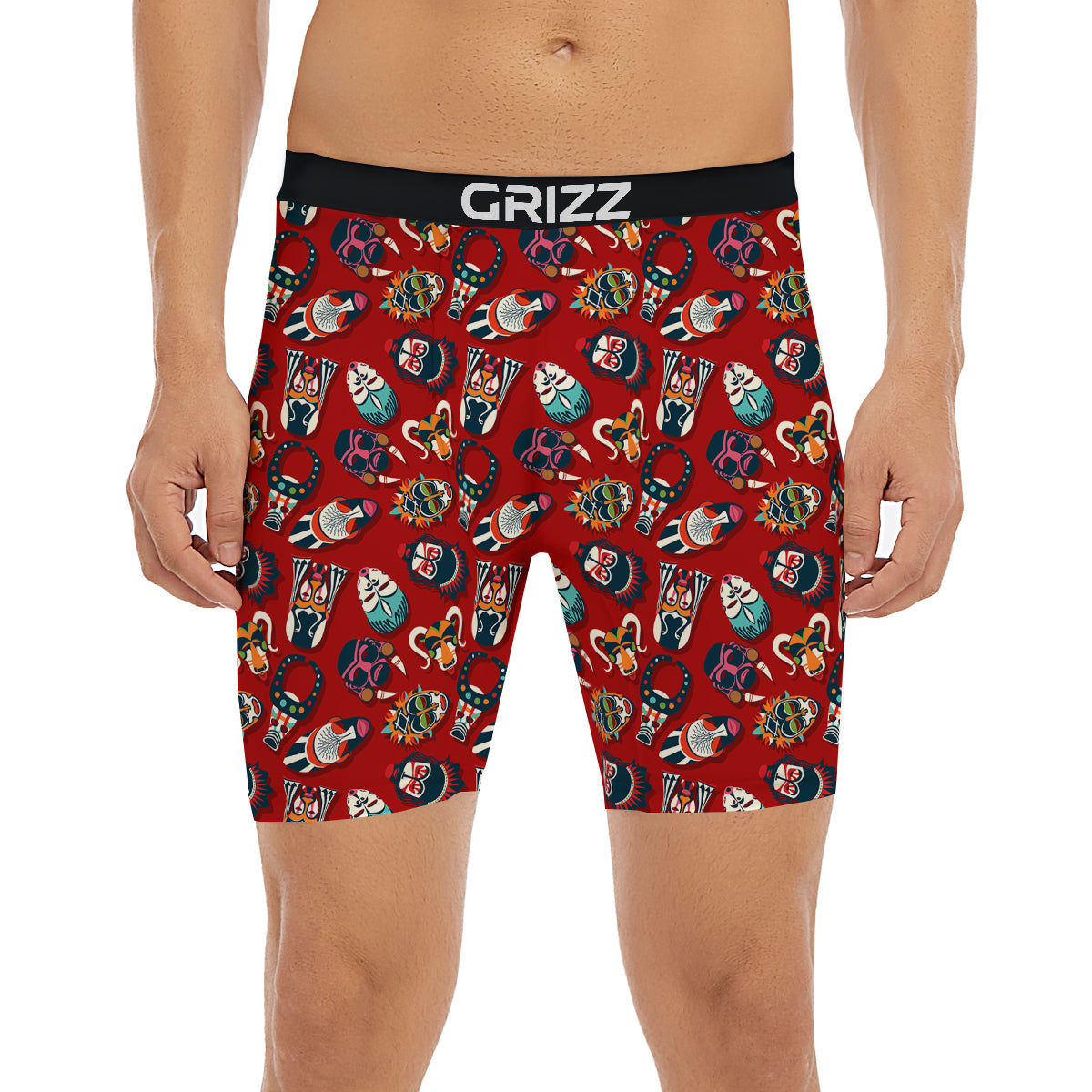 Totem Masks African Print Pattern Boxer Briefs-grizzshop