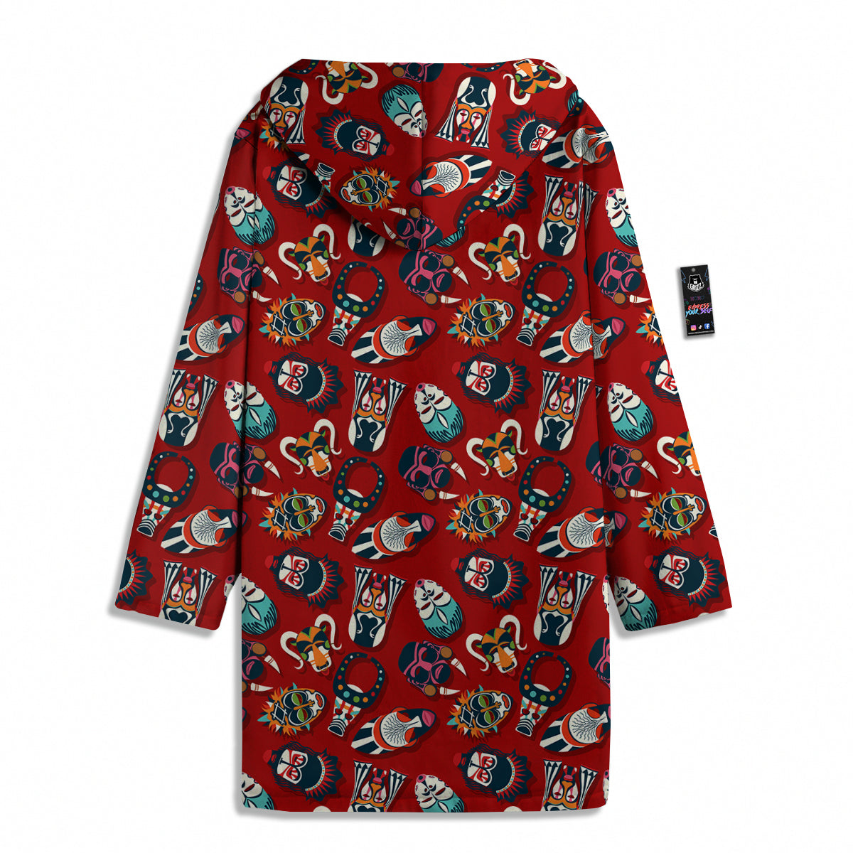 Totem Masks African Print Pattern Men's Windbreaker Jacket-grizzshop
