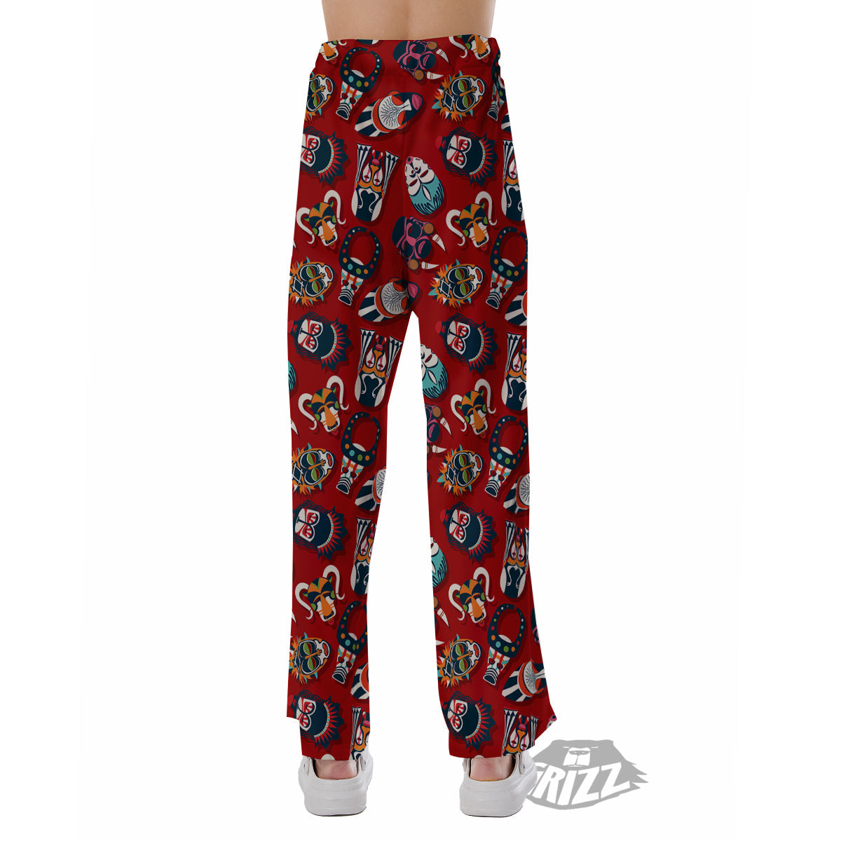Totem Masks African Print Pattern Pajama Pants-grizzshop