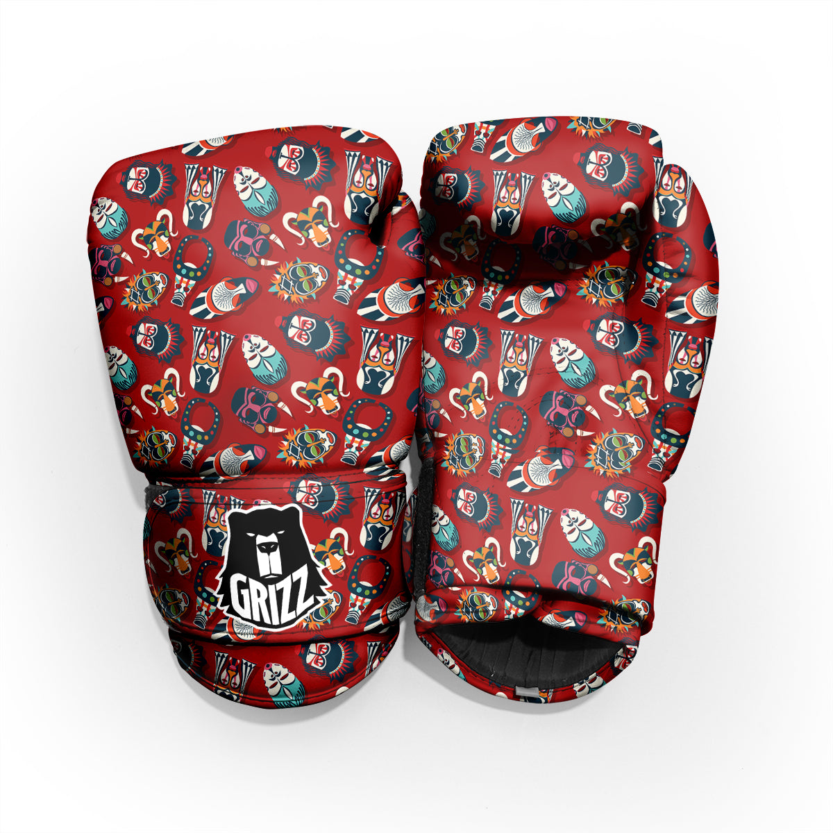 Totem Masks African Print Pattern Pro Boxing Glove