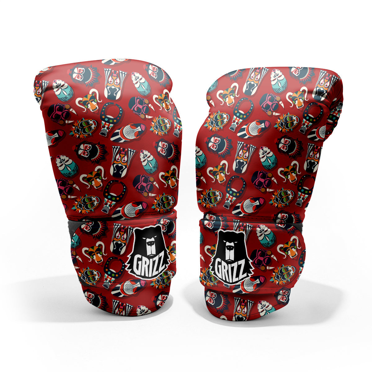 Totem Masks African Print Pattern Pro Boxing Glove