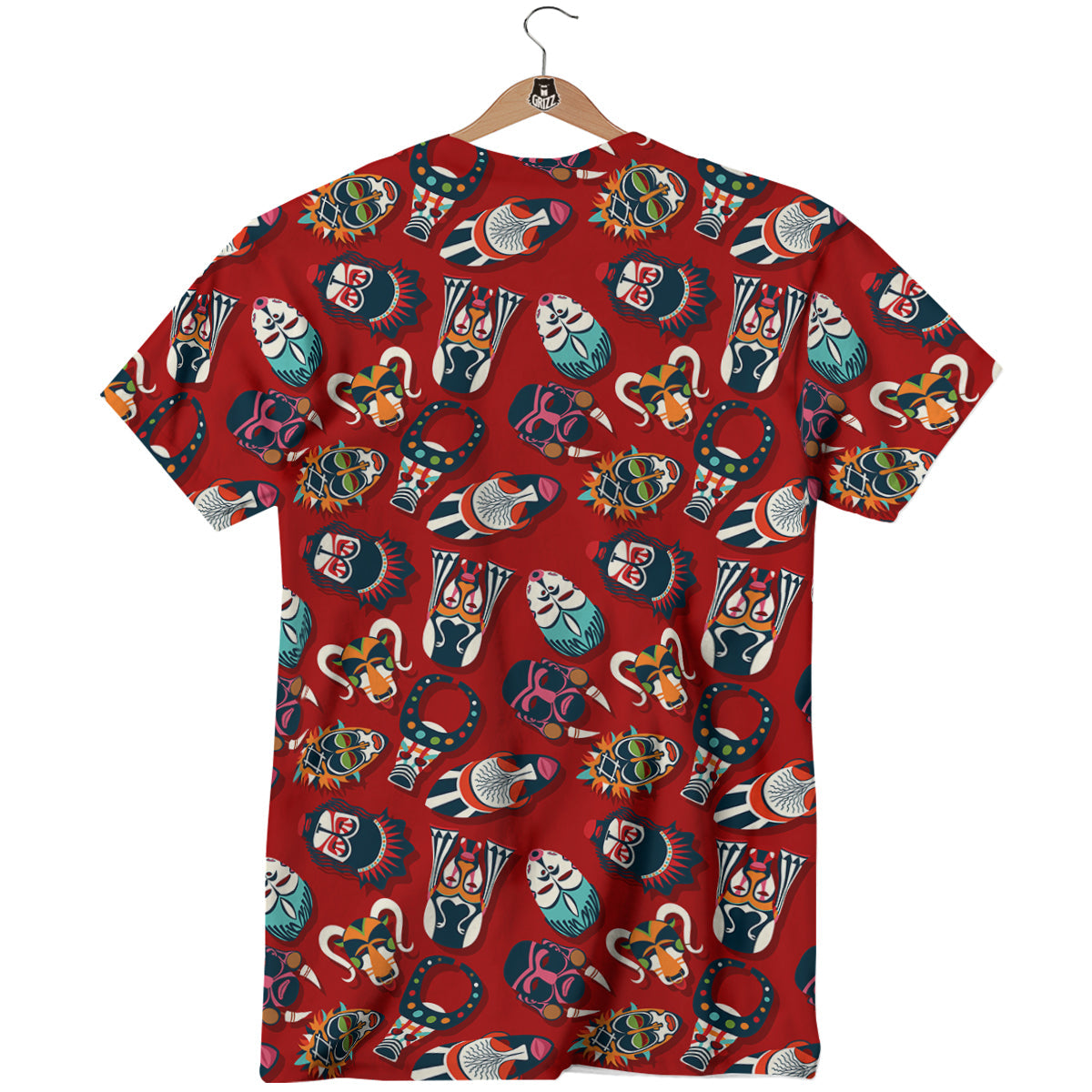 Totem Masks African Print Pattern T-Shirt-grizzshop