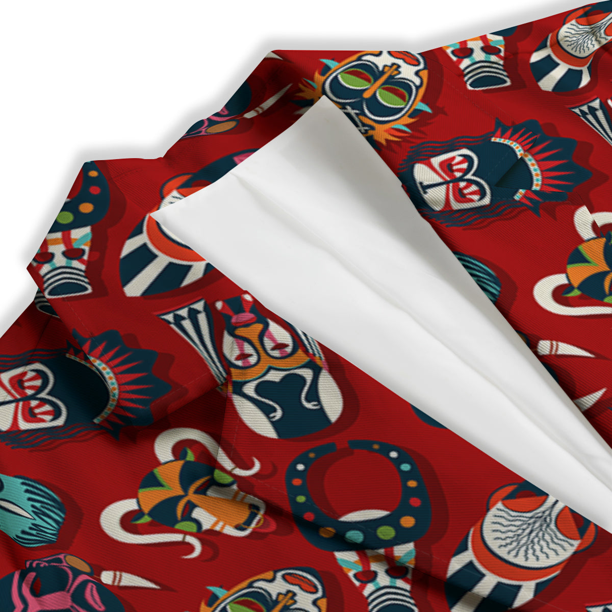 Totem Masks African Print Pattern Women's Blazer-grizzshop
