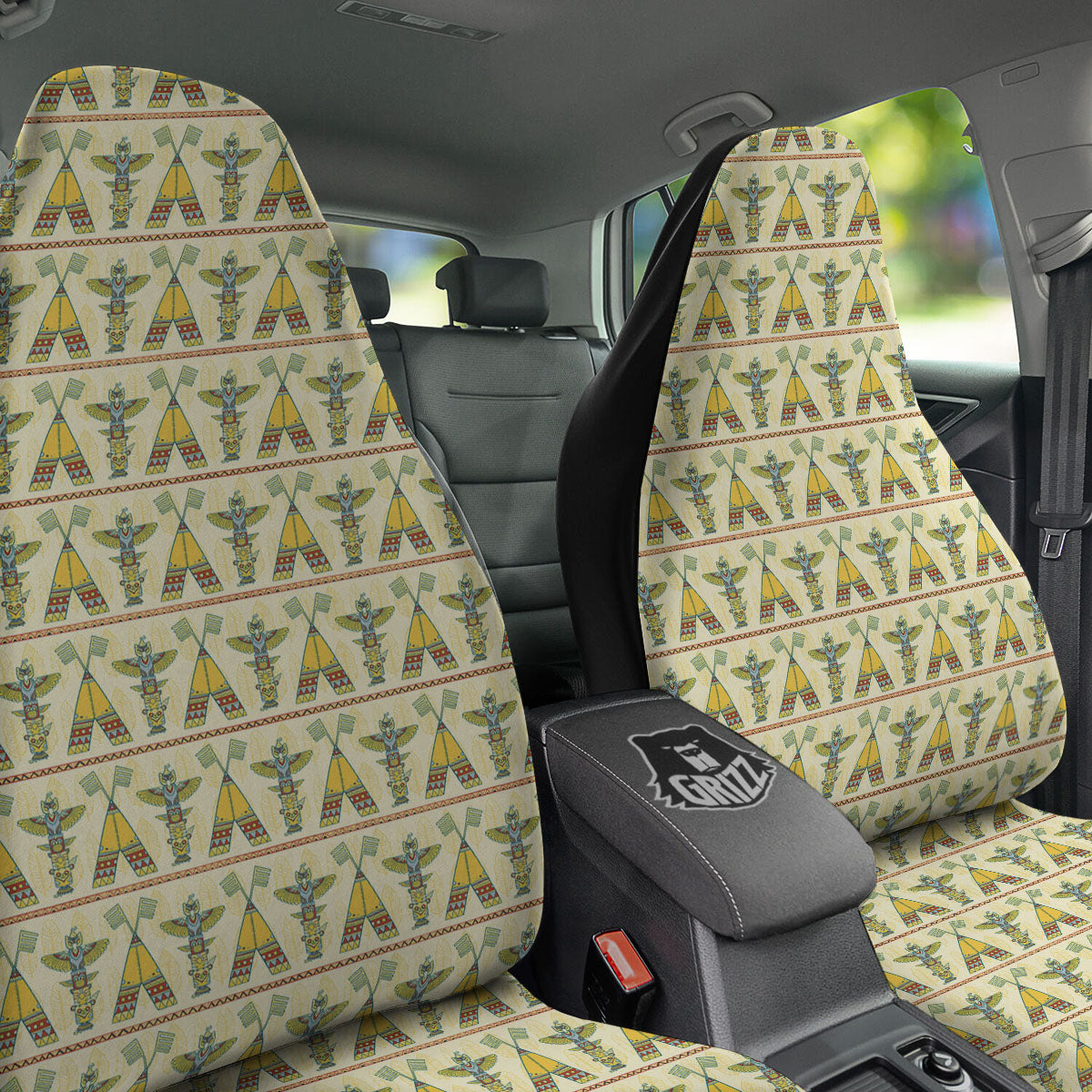 Totem Native Print Pattern Car Seat Covers-grizzshop