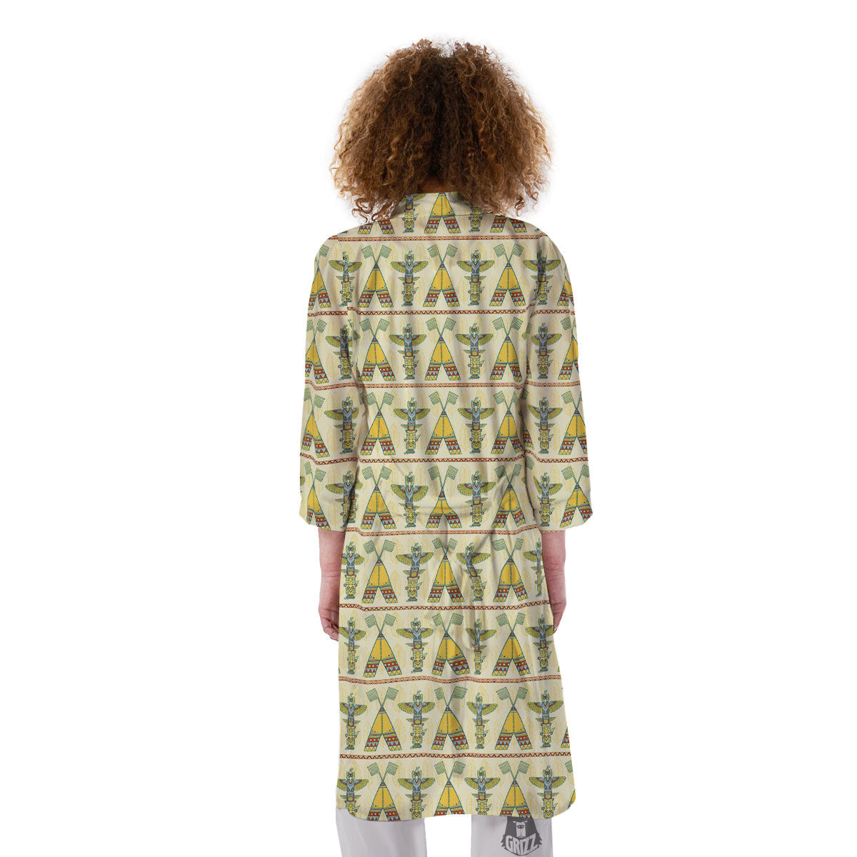 Totem Native Print Pattern Kimono-grizzshop