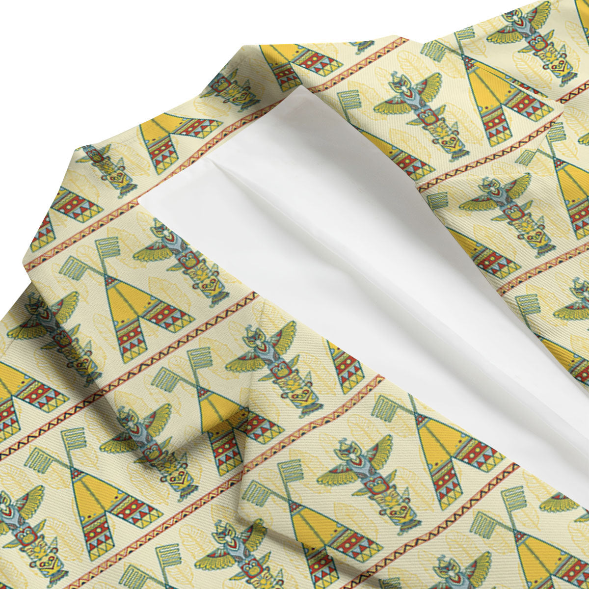 Totem Native Print Pattern Men's Blazer-grizzshop