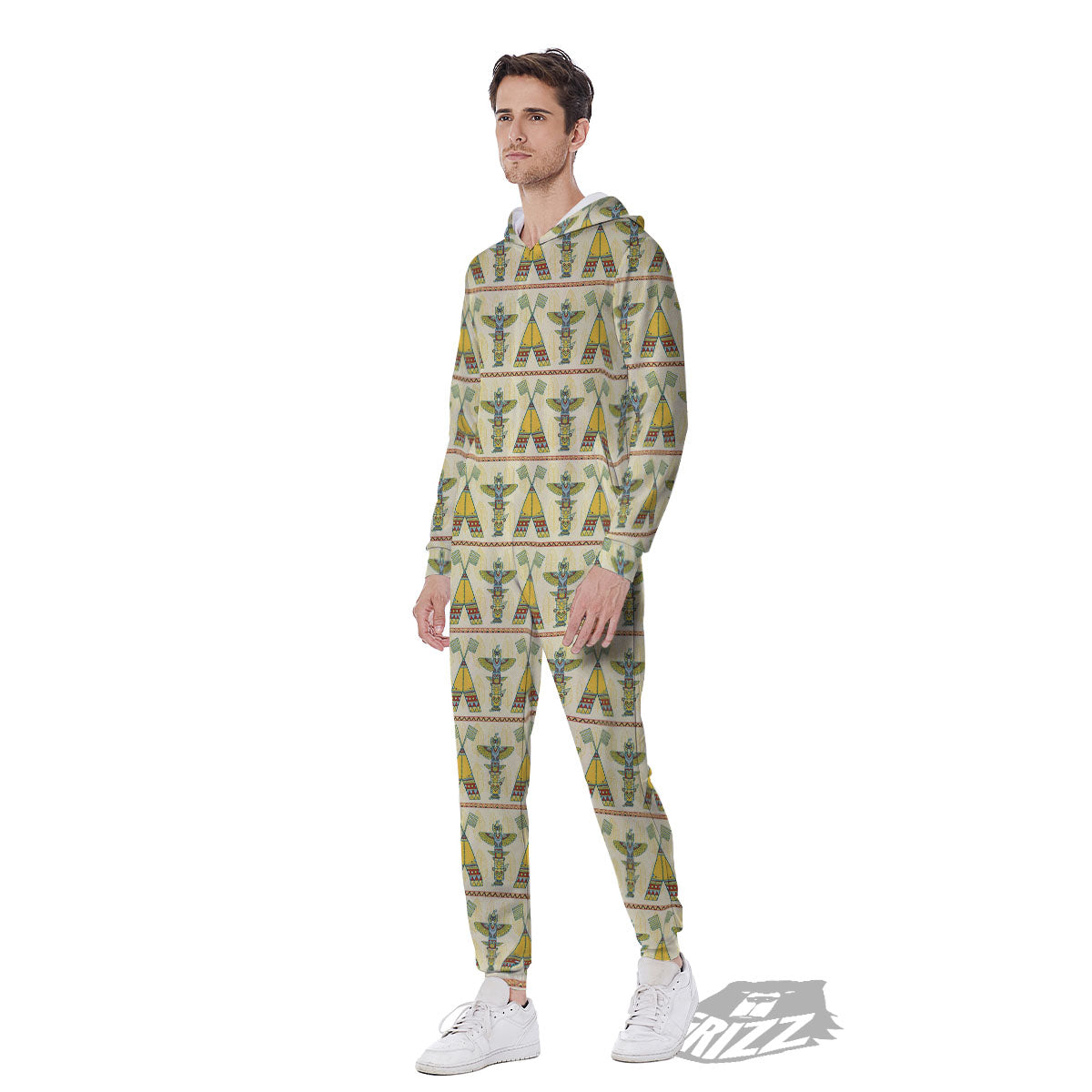 Totem Native Print Pattern Men's Jumpsuit-grizzshop