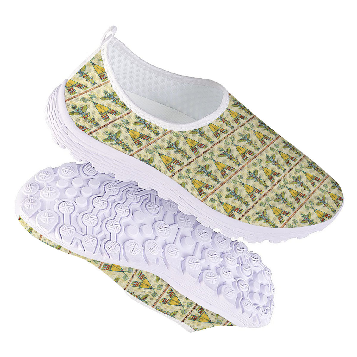 Totem Native Print Pattern Nurse Shoes-grizzshop