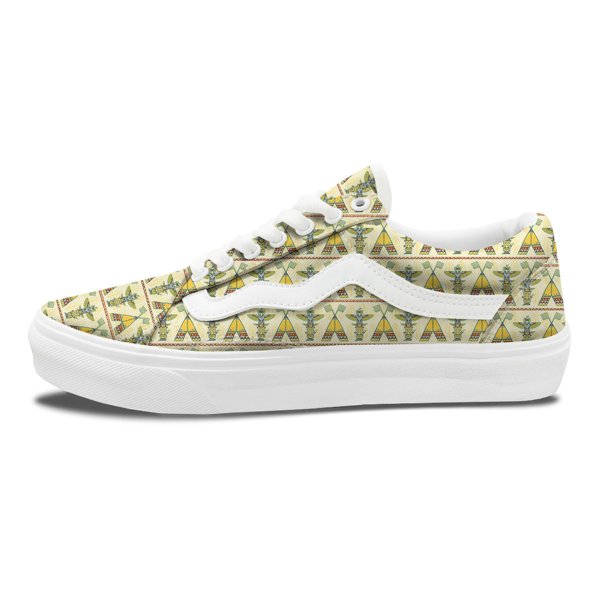 Totem Native Print Pattern Skate Shoes-grizzshop