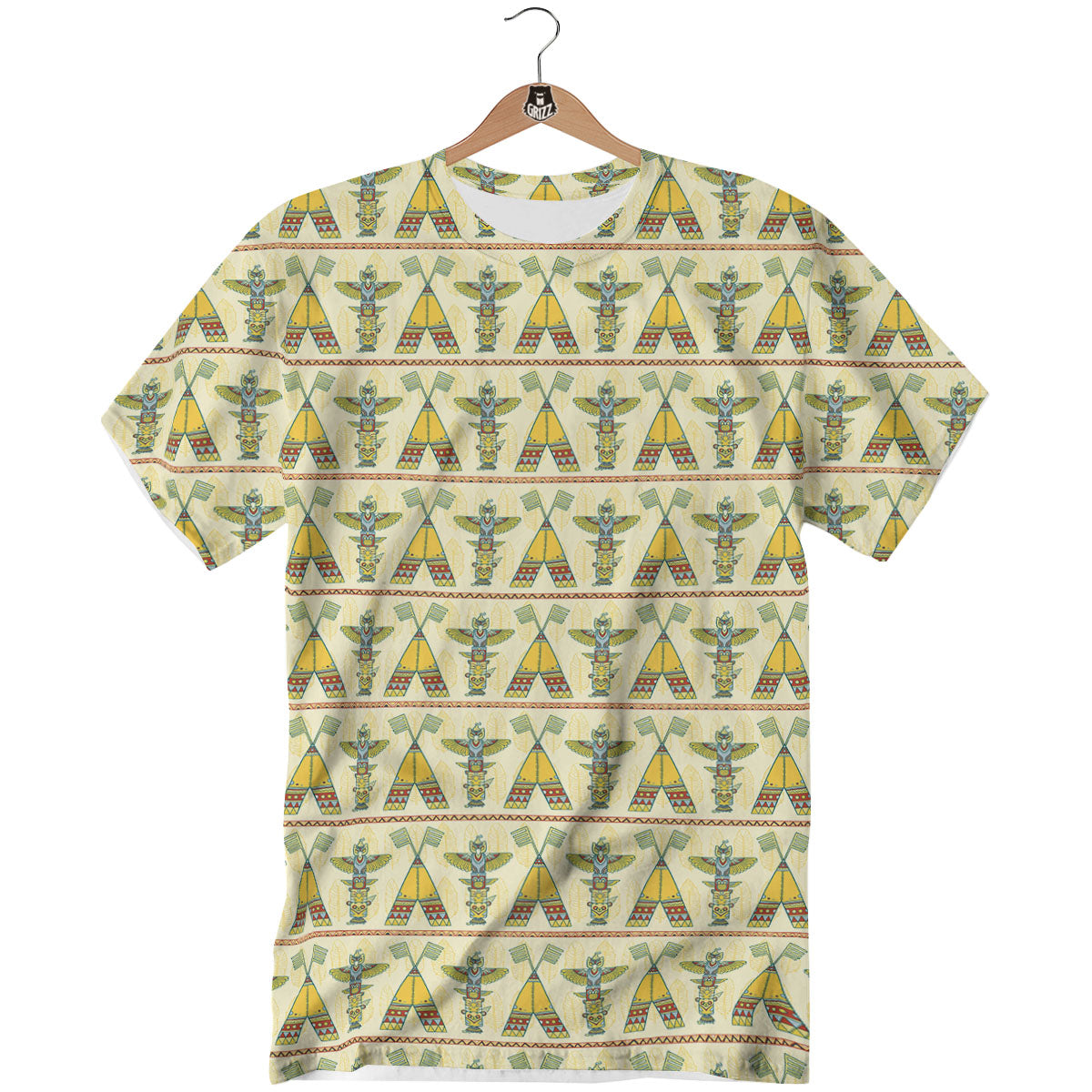 Totem Native Print Pattern T-Shirt-grizzshop