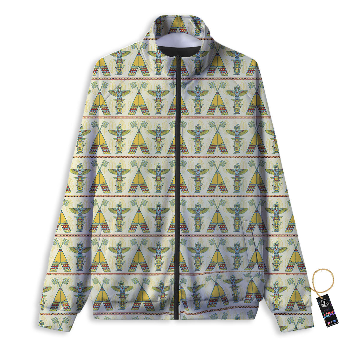 Totem Native Print Pattern Track Jacket-grizzshop