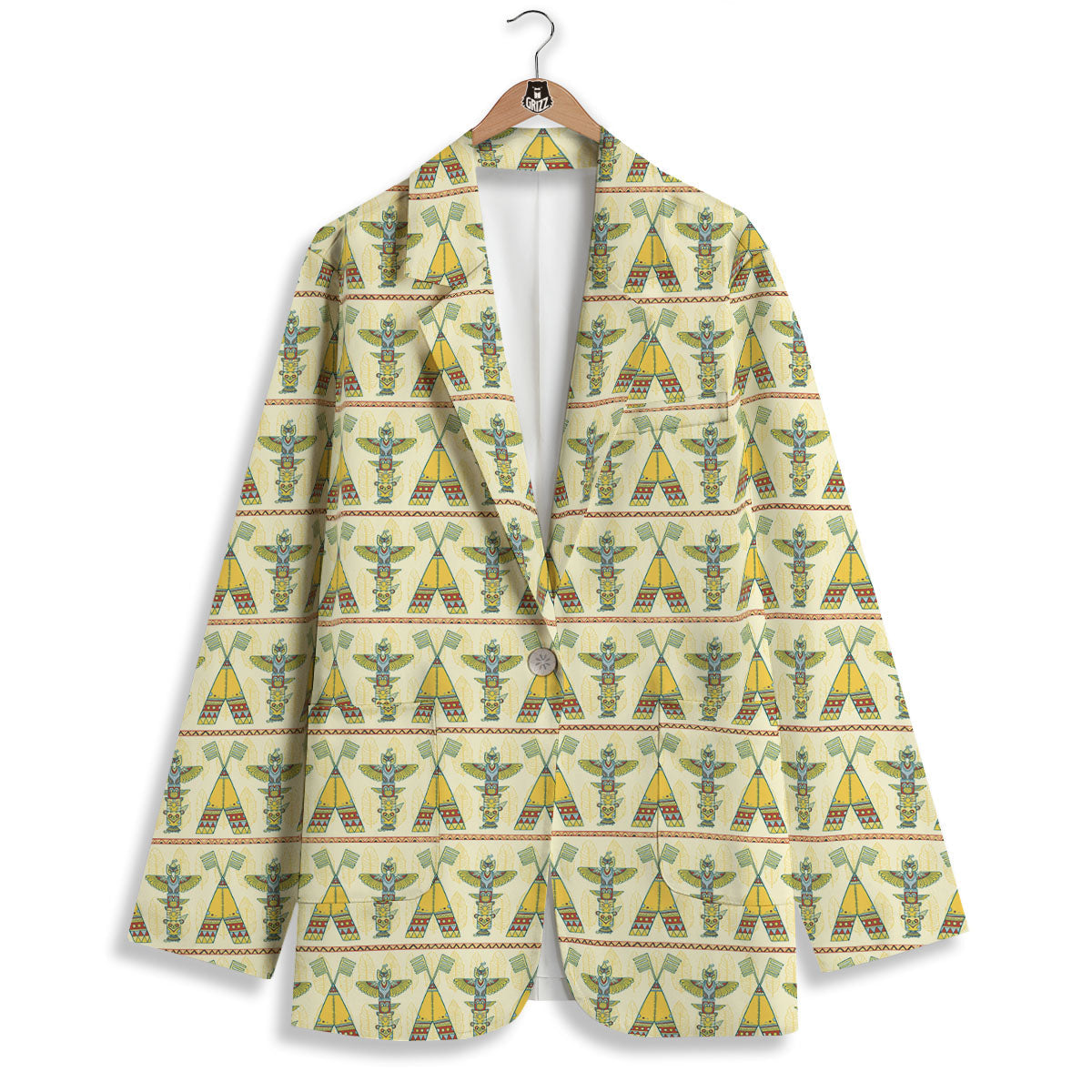 Totem Native Print Pattern Women's Blazer-grizzshop