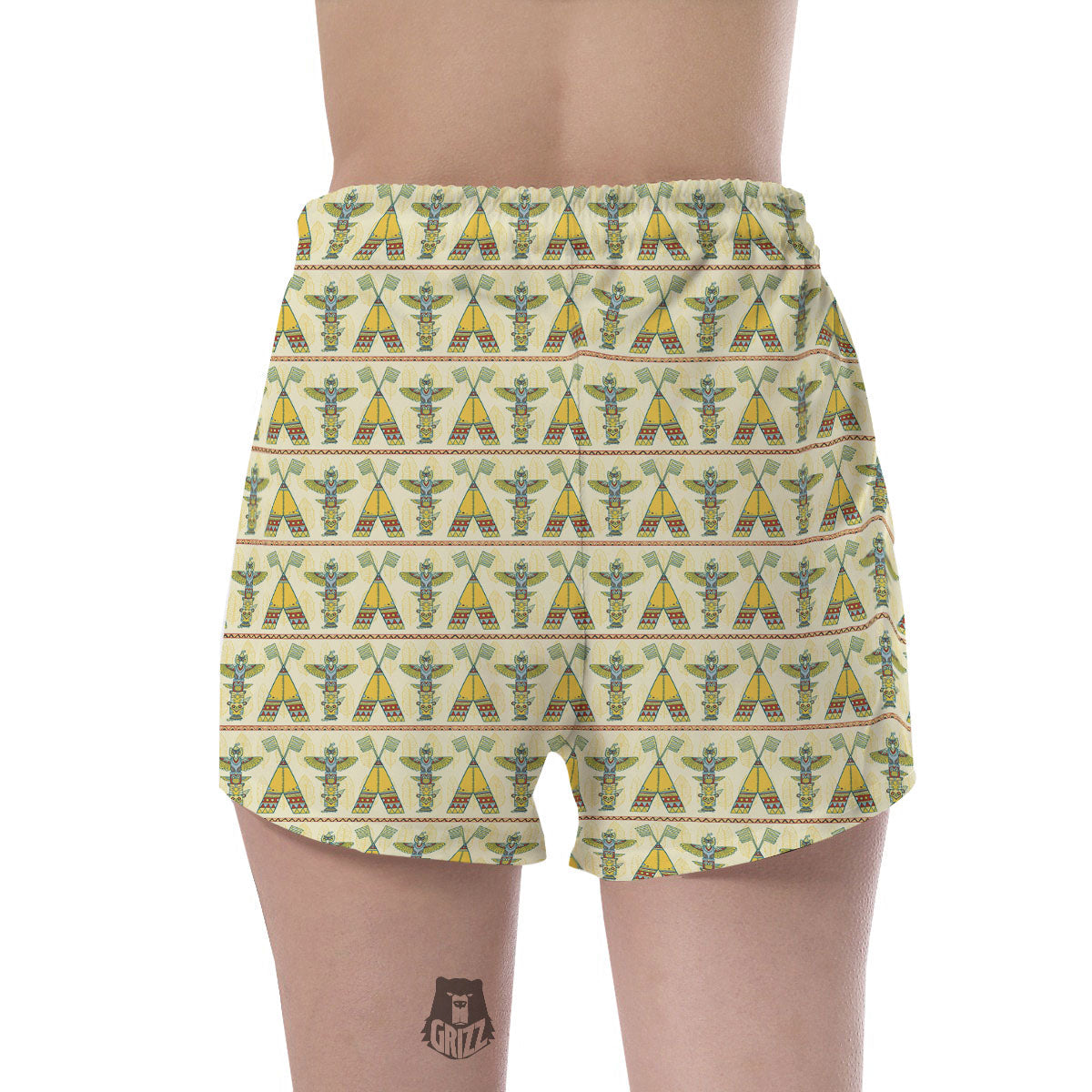 Totem Native Print Pattern Women's Shorts-grizzshop