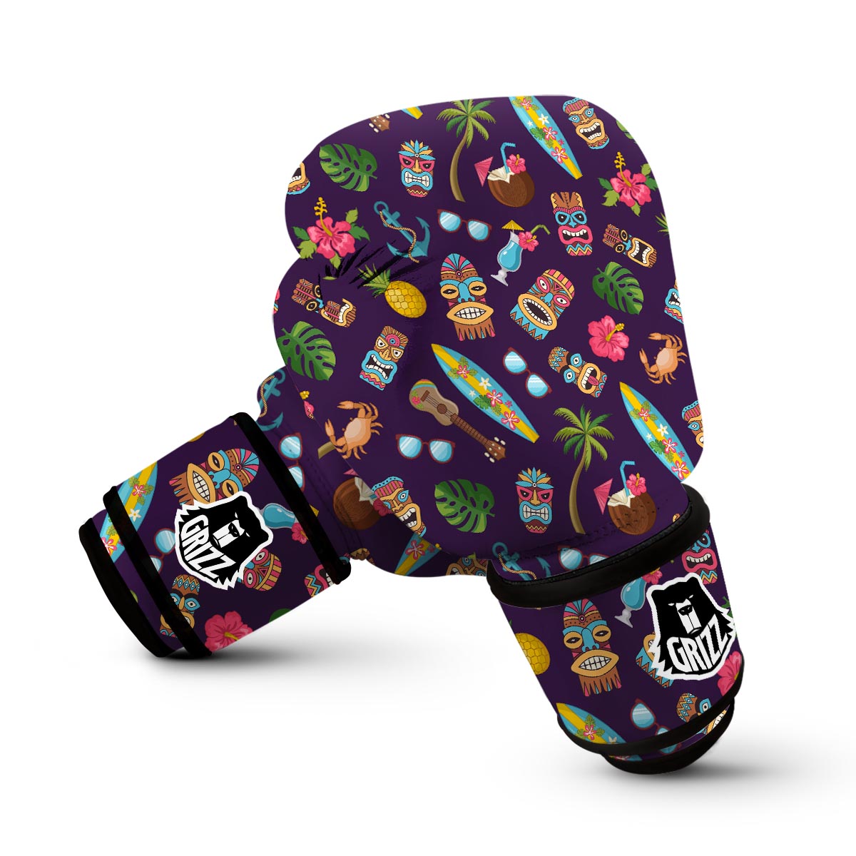 Totem Pattern Print Boxing Gloves-grizzshop