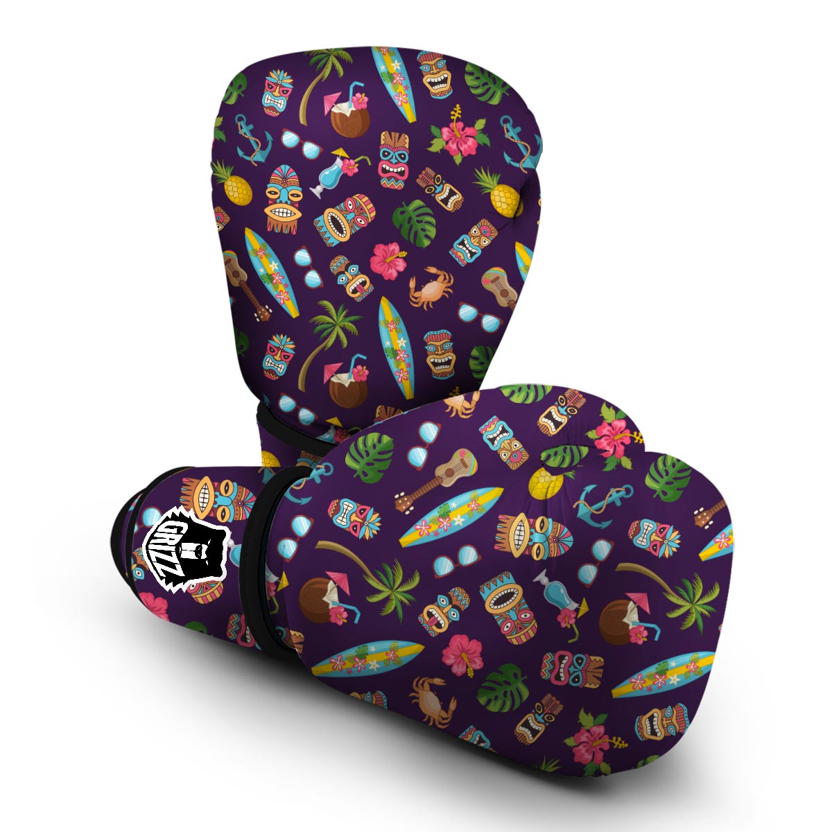 Totem Pattern Print Boxing Gloves-grizzshop