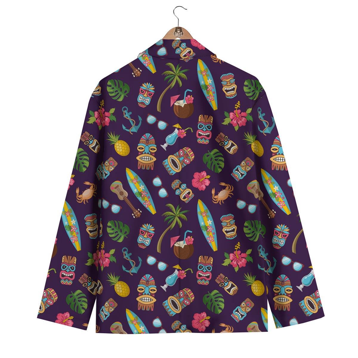 Totem Pattern Print Men's Blazer-grizzshop