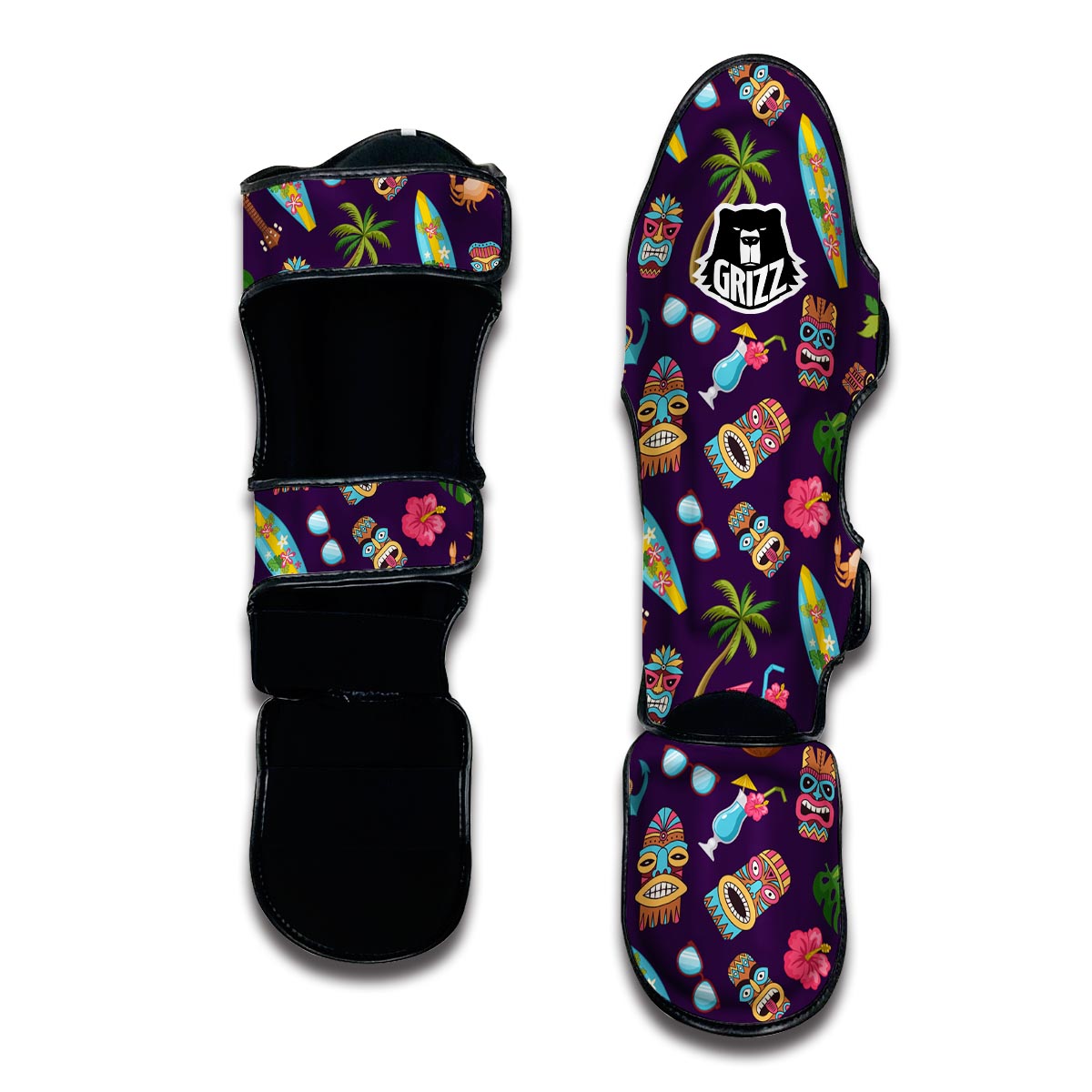 Totem Pattern Print Muay Thai Shin Guards-grizzshop