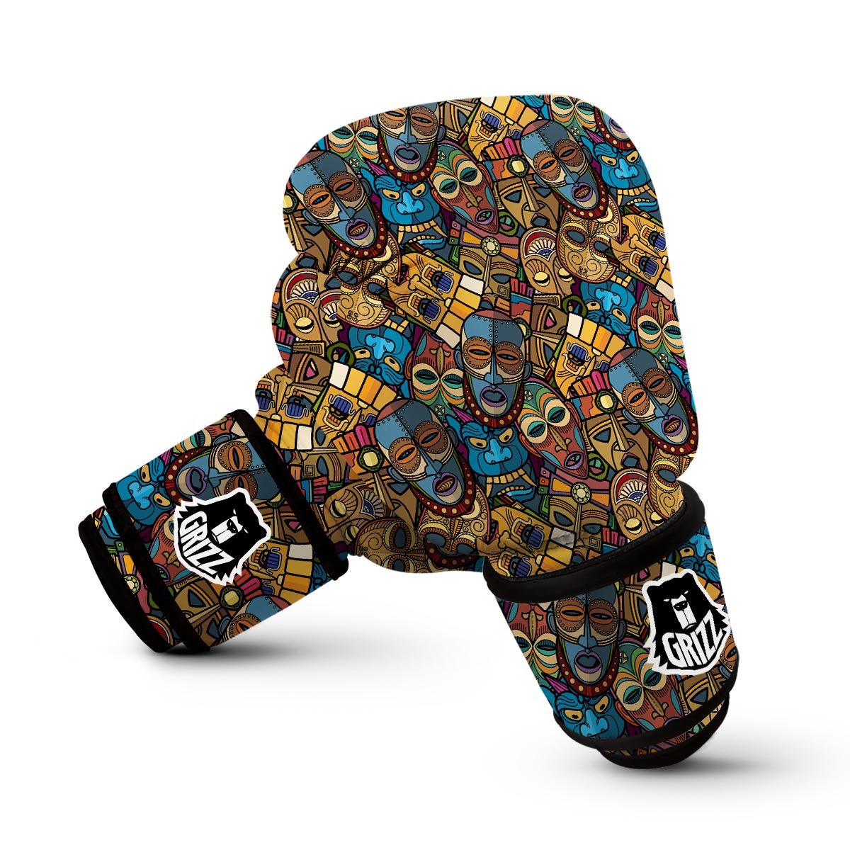 Totem Print Pattern Boxing Gloves-grizzshop