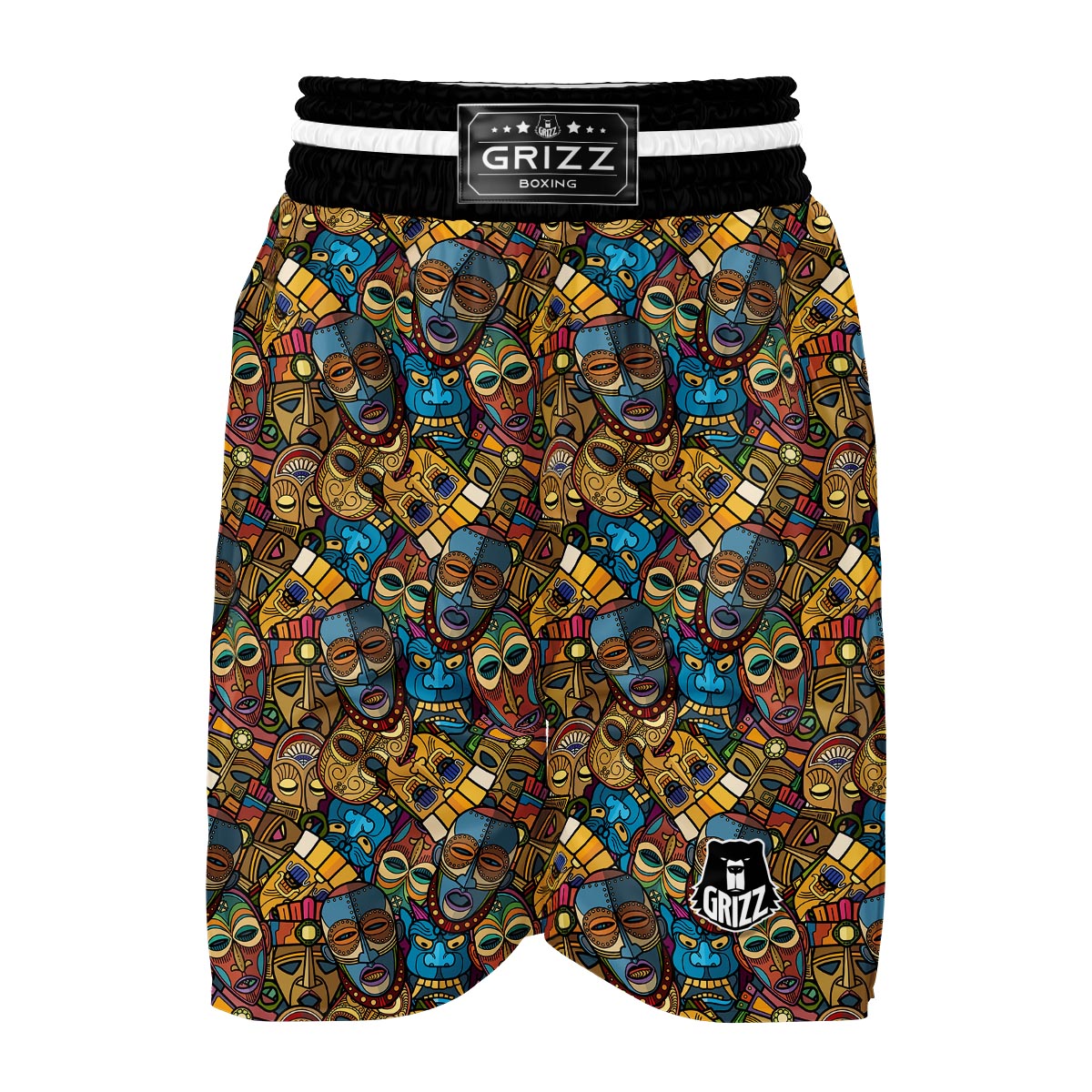 Totem Print Pattern Boxing Shorts-grizzshop