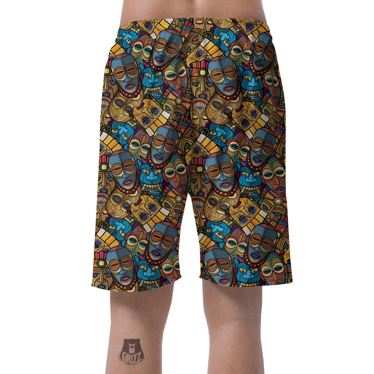 Totem Print Pattern Men's Shorts-grizzshop