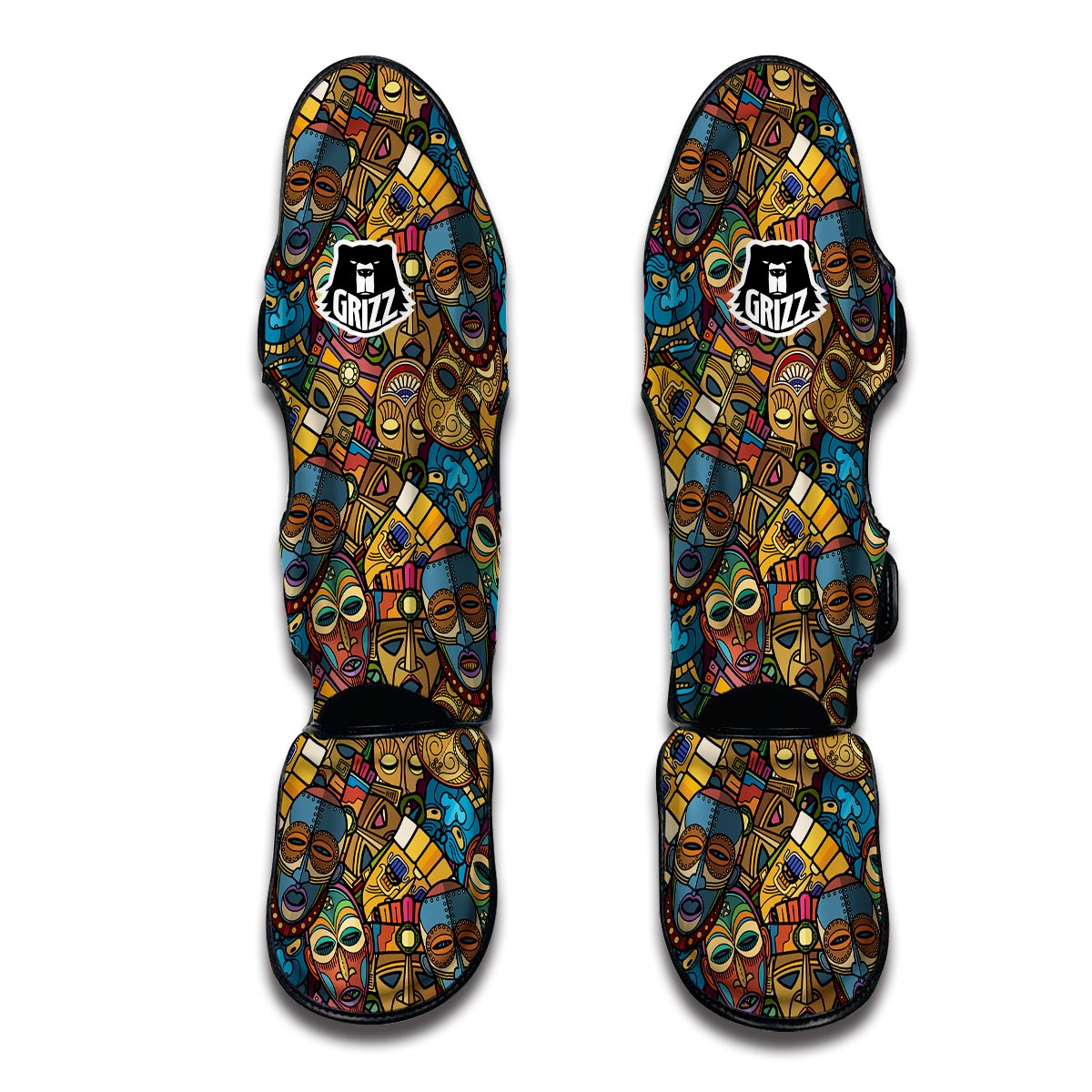 Totem Print Pattern Muay Thai Shin Guards-grizzshop