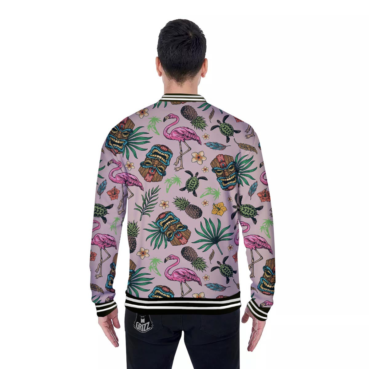 Totem Summer Print Pattern Baseball Jacket-grizzshop