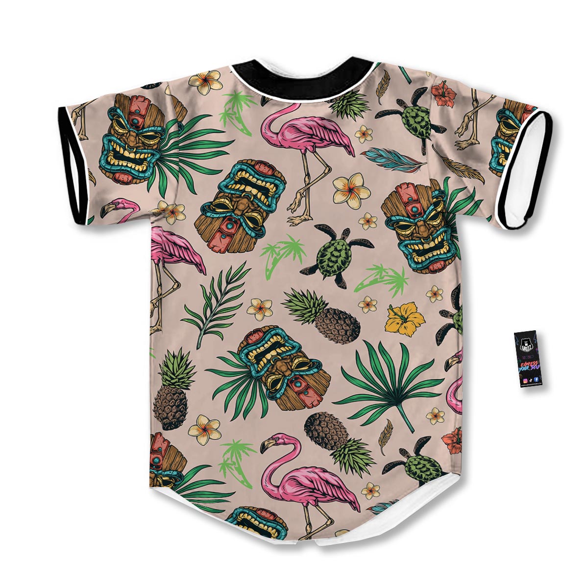 Totem Summer Print Pattern Baseball Jersey-grizzshop