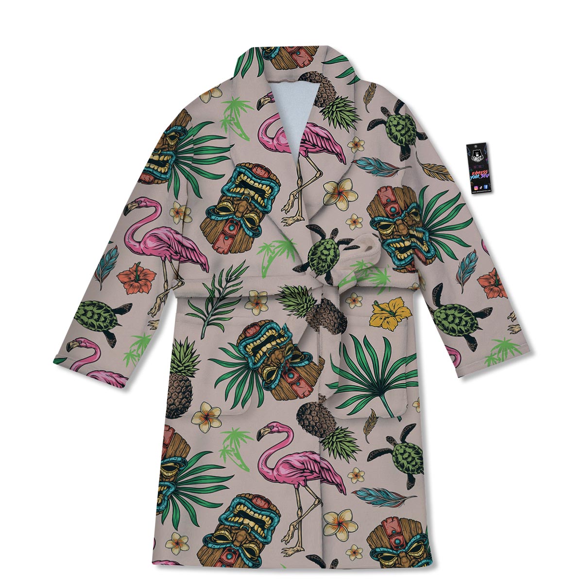Totem Summer Print Pattern Bathrobe-grizzshop
