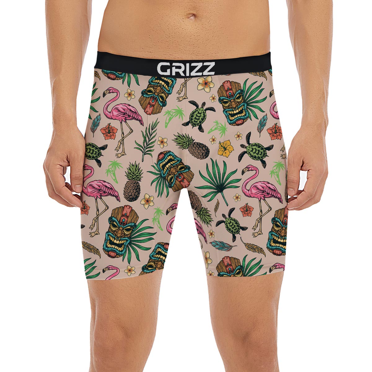 Totem Summer Print Pattern Boxer Briefs-grizzshop