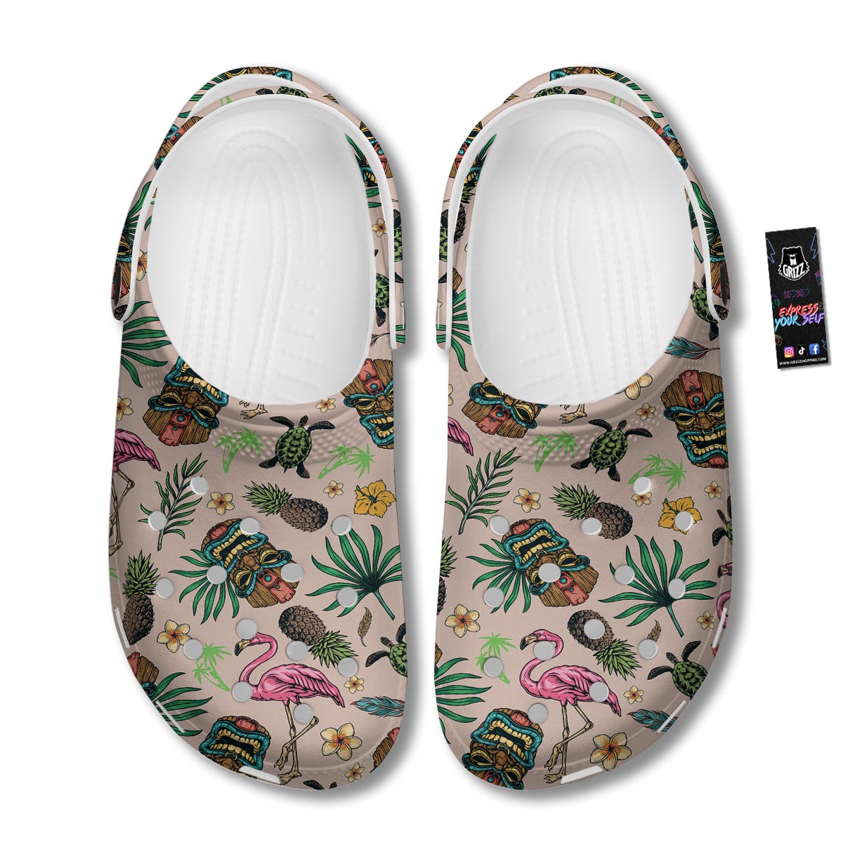 Totem Summer Print Pattern Clog-grizzshop