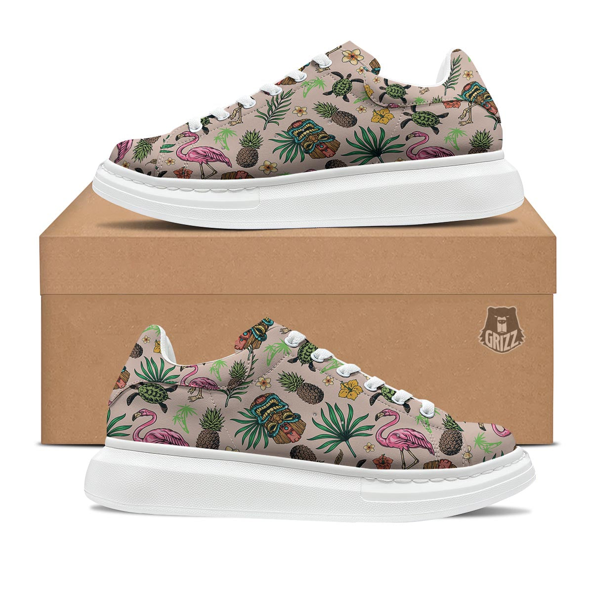 Totem Summer Print Pattern Platform Shoes-grizzshop