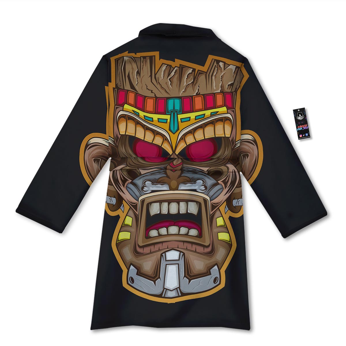 Totem Tiki Print Bathrobe-grizzshop