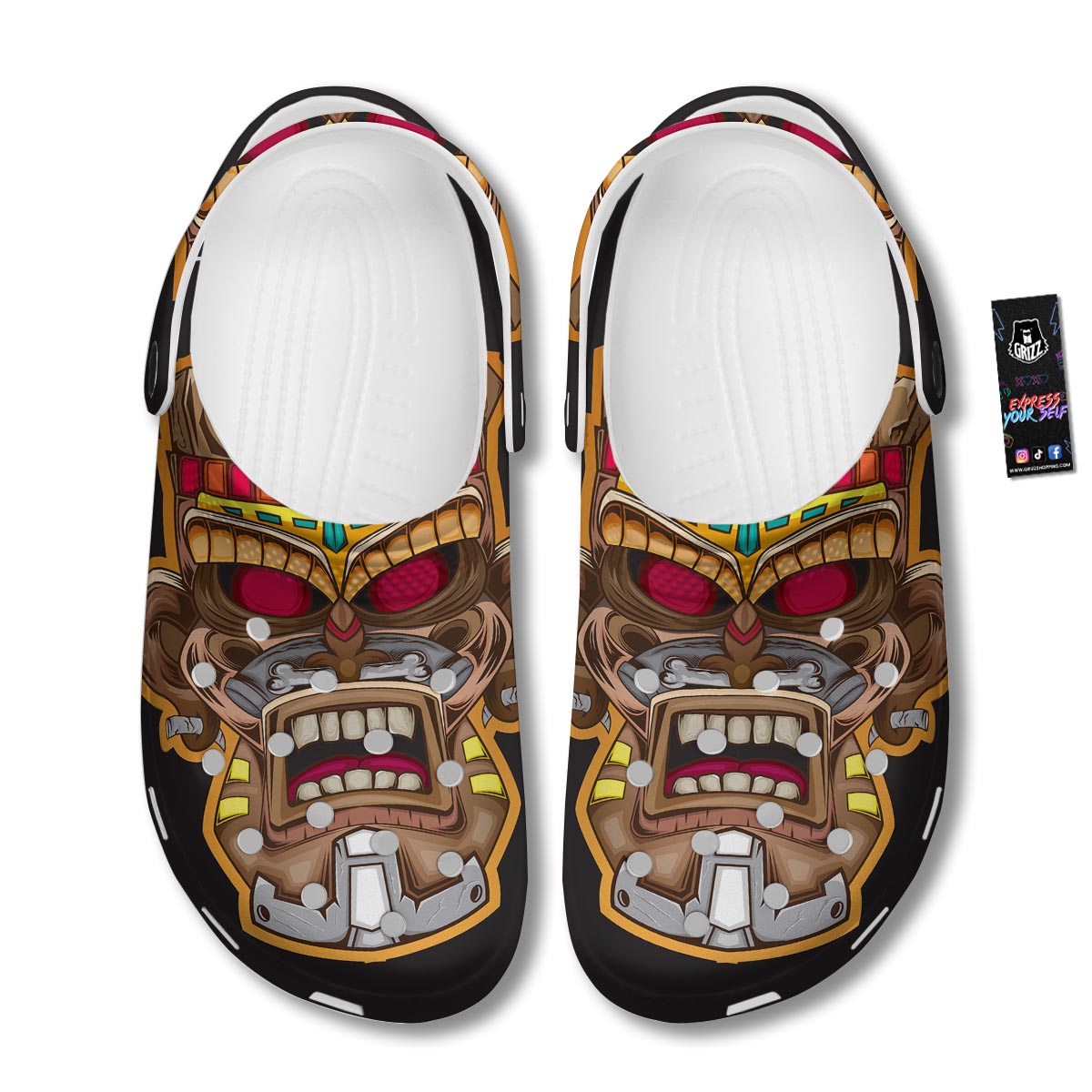 Totem Tiki Print Clog-grizzshop