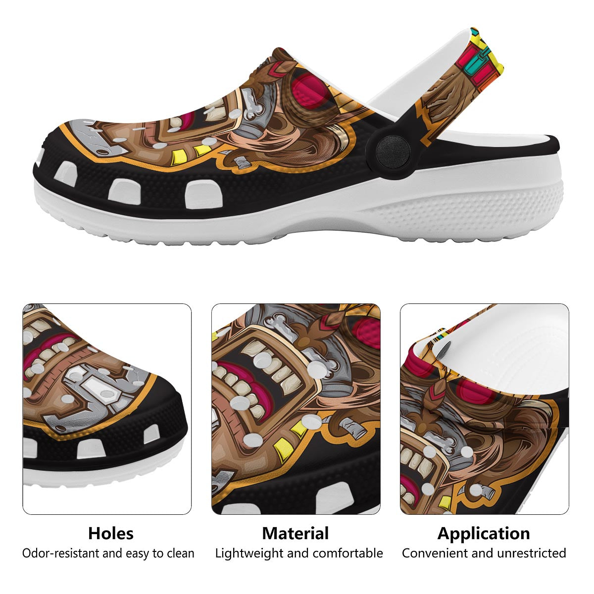 Totem Tiki Print Clog-grizzshop