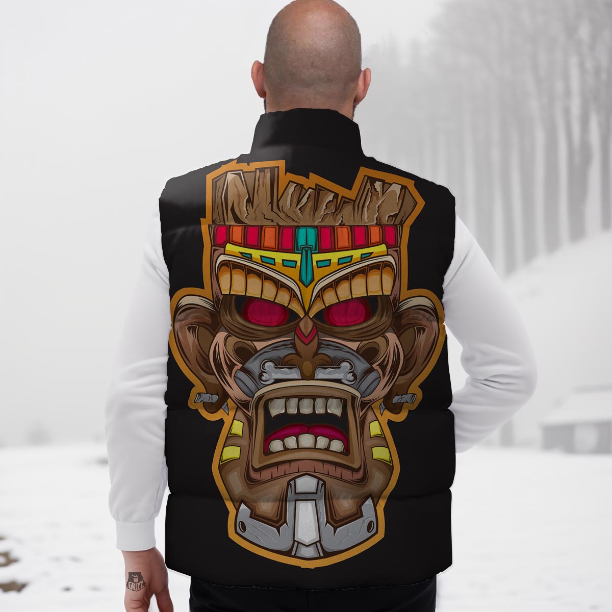 Totem Tiki Print Down Vest