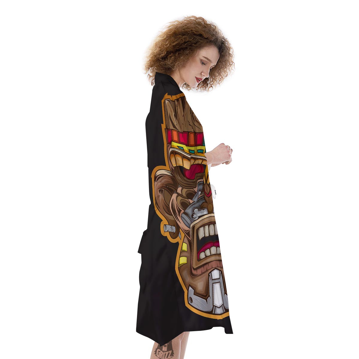 Totem Tiki Print Kimono-grizzshop