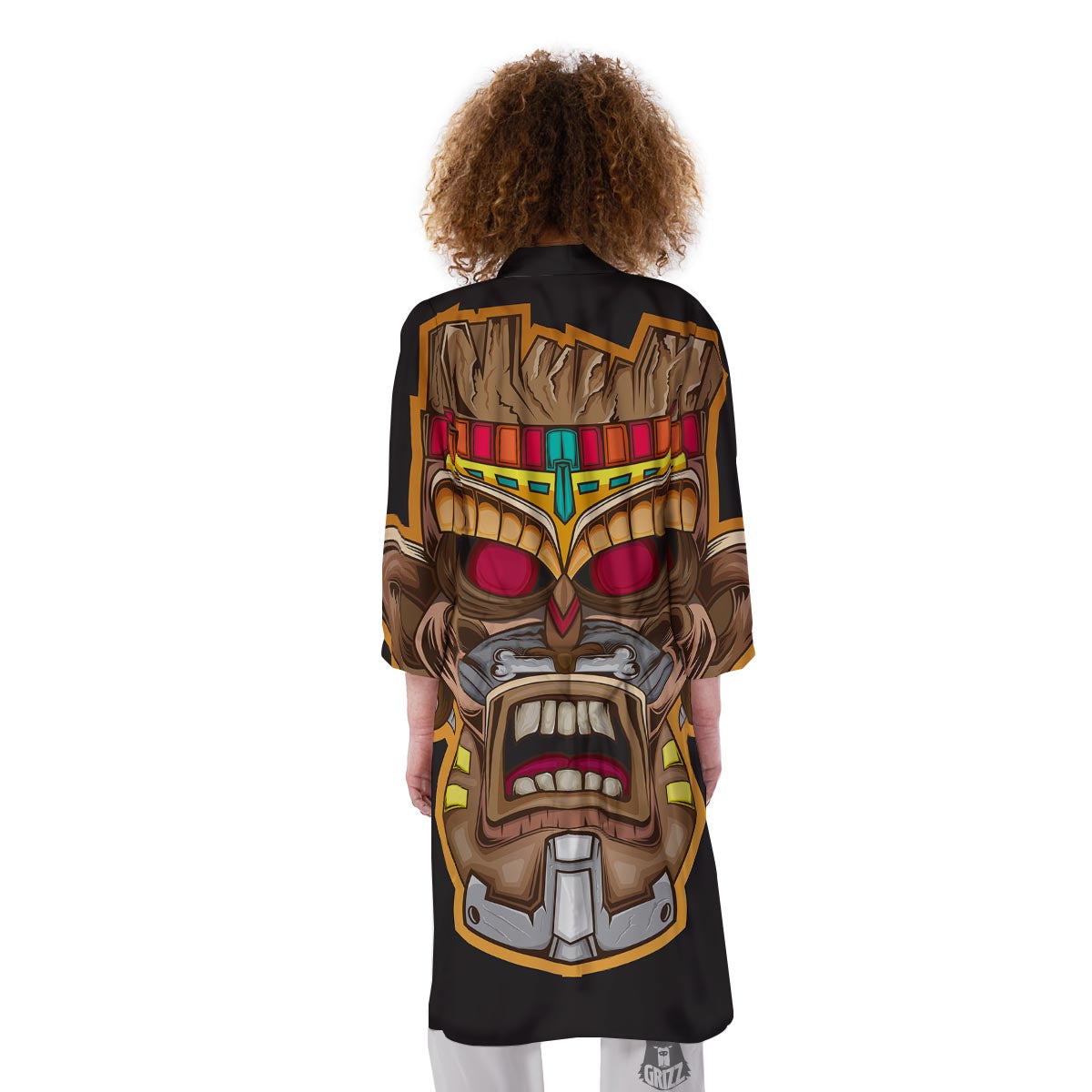 Totem Tiki Print Kimono-grizzshop