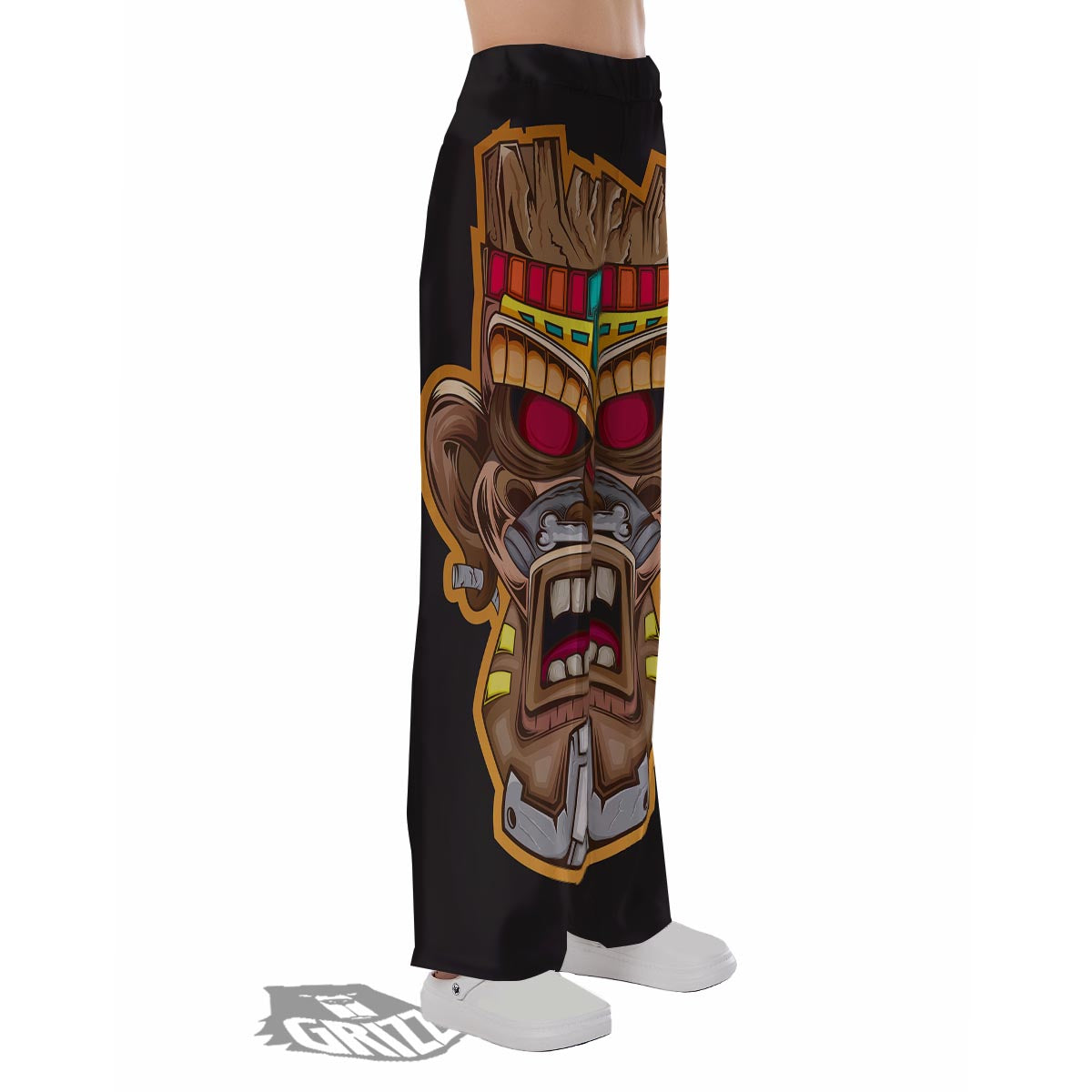 Totem Tiki Print Pajama Pants-grizzshop